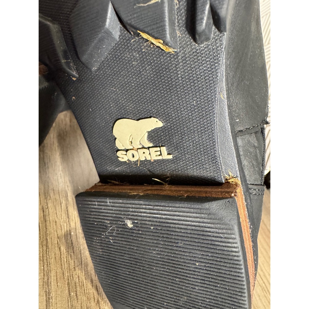 Sorel Emelie Chelsea Waterproof Black Leather Ankle Boots NL2671-010 Womens 9 - Picture 7 of 13
